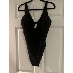 Cupshe Plus Size One Piece Swimsuit Black 1x Mesh Detail Brand New